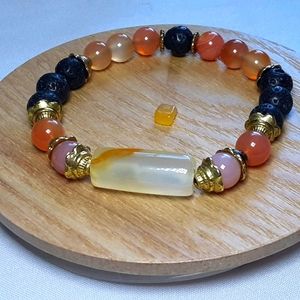 Handcrafted Natural Carnelian & CitrineBracelet